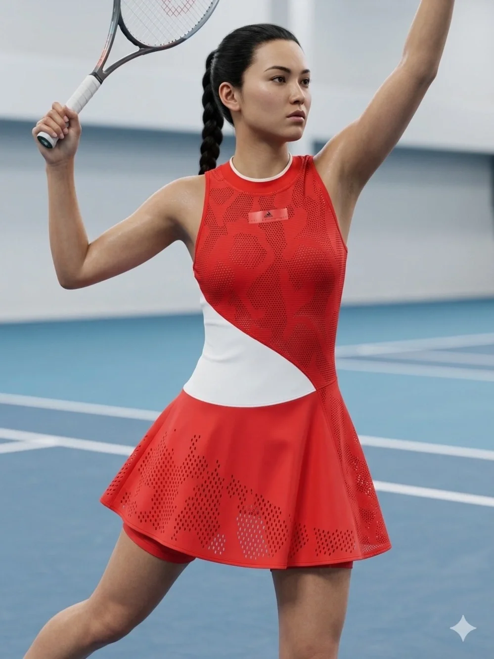 Adidas by Stella McCartney Court Tennis Dress & Shorts Set - Red/White